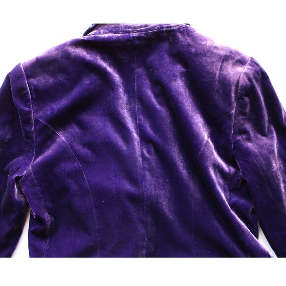 L'AGENCE Rory Crop Silk-Blend Blazer / Size 4 / Purple Double Breasted - Picture 8 of 9